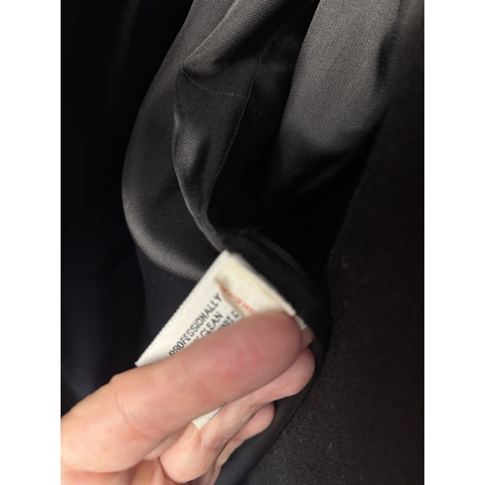 Vintage Pea Coat Forecaster of Boston Size L Black Wool Blend Double Breasted - Picture 13 of 14